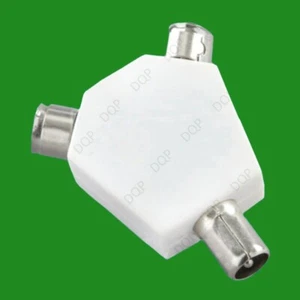 Coaxial 2 Way Aerial Cable Y Splitter for TV/FM, Game, Male to 2x Female, Coax - Picture 1 of 1