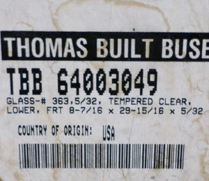 Thomas Bus 64003049 Jackknife Door Tempered Lower Front Glass Clear - Picture 1 of 2