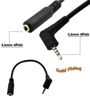New AUX 2.5mm Male to 3.5mm Female Cable Headphone Adapter Socket AV Mic 15cm AU - Image 1 of 3