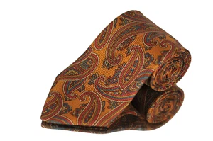 Jos. A. Corbata de seda estampada cachemira cobre firma Bank para hombre 62 x 3,75 - Imagen 1 de 3