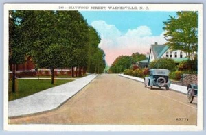 WAYNESVILLE NORTH CAROLINA*NC*HAYWOOD STREET*1920's ERA ANTIQUE POSTCARD - Picture 1 of 2