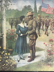 WWI WW1 US Army Print Man No Slacker Military Recruitment Renesch 16x20 Framed - Picture 1 of 16