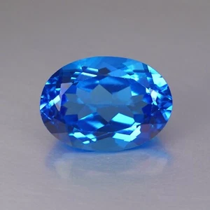 7,92 ct TOP GRADE ovale Form 100% natürlicher Schweizer Blautopas aus Brasilien - Bild 1 von 4