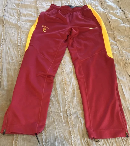 USC TROJANS Dri Fit NIKE Warm Up Track SMALL Pants Joggers FIGHT ON! Free Ship Cover