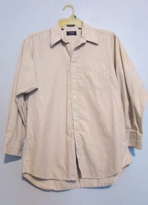 Camisa de vestir a rayas beige chaps para hombre talla 16 32/33 ¡¡USADA EN EXCELENTE ESTADO!!! Foto 1 de 3