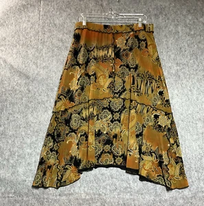 Vintage Coldwater Creek Rock Damen groß braun geometrisches Muster Pull-On Midi Capsule - Bild 1 von 10