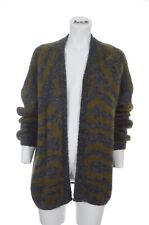 ESSENTIEL Antwerp Designer Damen Cardigan Strick Jacke XL Grau Olive Mix Wolle