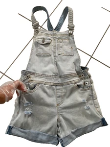 $50 Lucky Brand Girls' Shortall Overall Essie Bella Wash Blue Size 8 NEW Tag - Picture 1 of 12