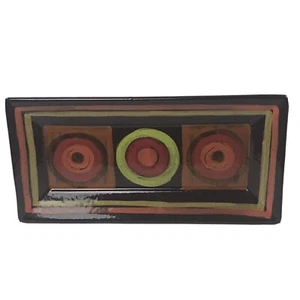 Vietri Rectangle Geometric Design Ceramic Serving Tray 15 1/4” Made In Italy Mod - Picture 1 of 8