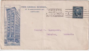 The Greg School blue illust cover CHICAGO ILL 5c international sent illust g7) - Picture 1 of 2