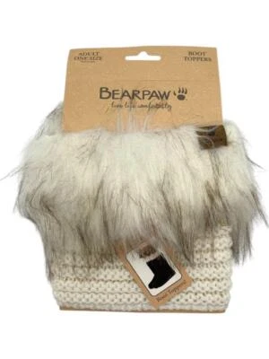 Toppers de botas BEARPAW para mujer cómodos de punto de piel sintética marfil Foto 1 de 2