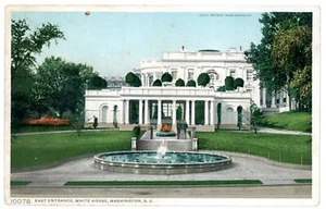 Postal Washington DC Casa Blanca Entrada Este Parte Trasera Dividida Frontera Blanca - Imagen 1 de 2