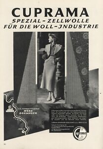Cuprama Wolle Werk Dormagen XL Reklame 1938 IG Farben Fankfurt 30er Jahre Mode