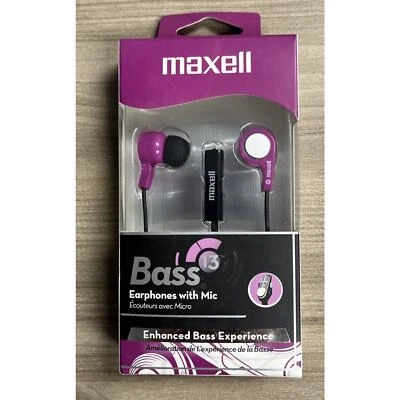 Maxell Auriculares Micrófono Bajo 13 Bajos Pesados Intrauditivos Púrpura 199730 Foto 1 de 4