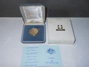 1984 One 1 Dollar $1 Coin Australia Proof First Year of Issue In Case with cert - Picture 1 of 6