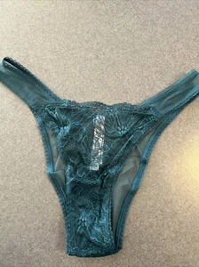 Victoria's Secret The Lacie Mesh Detail Lace Brazilian Panty Green Size S NWT - Picture 1 of 4