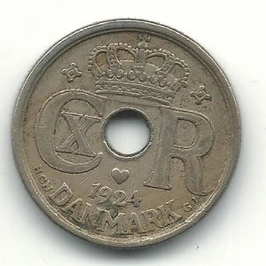 A VERY FINE VF 1924 DENMARK 10 ORE COIN-JUL191 - Picture 1 of 2