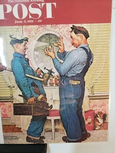 1978 NORMAN ROCKWELL SATURDAY EVENING POST, "The Plumbers" GREETING CARD - Picture 1 of 5
