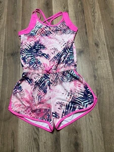 Athletic Works Romper, Girls Size Large, Pink Black Purple, Sleeveless - Picture 1 of 9