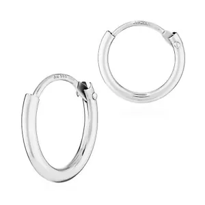 PAAR 585 Weißgold Creolen Ohrringe Ohrschmuck rund Goldohrringe 11mm 2571 - Bild 1 von 1
