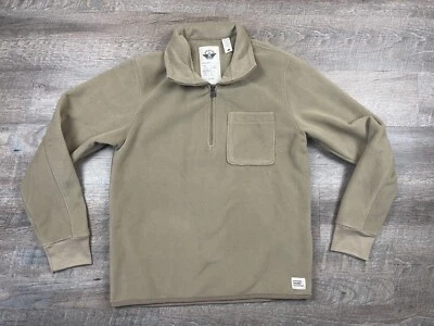 Dockers X Transnomadica Sweatshirt Small Mock Neck Fleece 1/4 Zip Khaki - Image 1 of 4