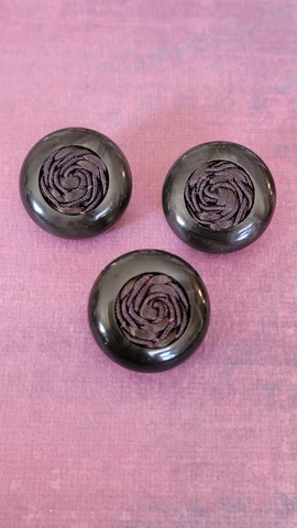 3 Intricate & Amazing Antique Victorian Hair Mourning Buttons 1" Cover