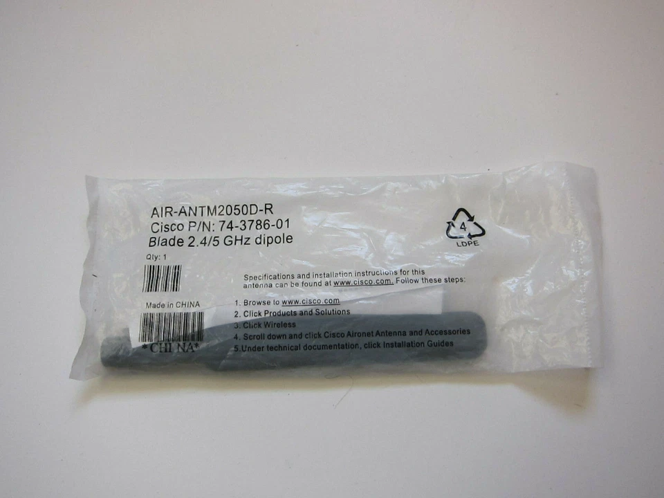 *NEW* Cisco Multiband (2.4/5 GHz) Swivel-Mount Dipole Antenna (AIR-ANTM2050D-R) - Image 1 of 1