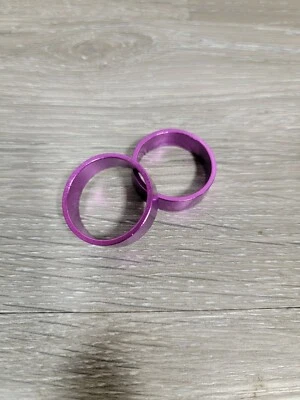 Espaçadores de haste para fone de ouvido de bicicleta roxo anodizado 10mm X 2 = 20mm 1 1/8 polegadas alumínio - Imagem 1 de 3