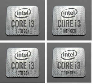 Intel Core i3 10. Gen Chrom Metall Aufkleber Decals Case Badge Win 10 18 x 18 mm - Bild 1 von 3