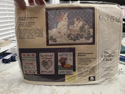 The Creative Circle 1990 - 0352 Morning Glory Bunnies Quilting Crossstitch Kit - Image 1 of 4