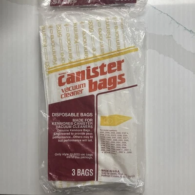 Kenmore Canister Vacuum Cleaner 3 Bags Style 20-5033 NEW/SEALED MADE IS USA - Image 1 of 4