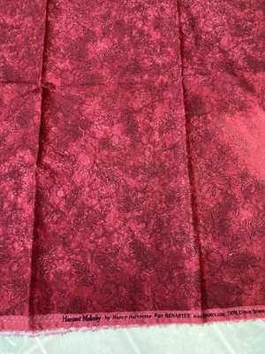 Harvest Melody Soft red tone on toneCotton Nancy Halvorson Benartex 2/3 yard - Image 1 of 4