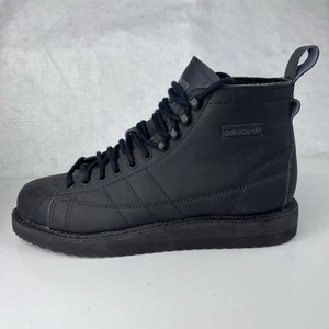 Adidas Superstar Boots Women's US Size 8 Lace Up Black Leather Sneakers FZ3835 - Bild 1 von 14