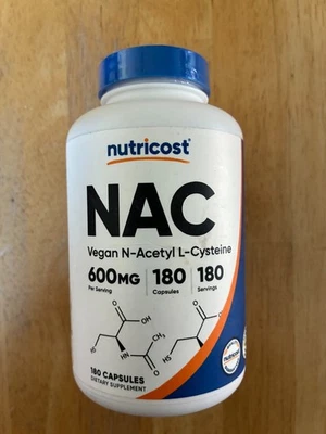 Nutricost N-acetil L-cisteína (NAC) 600 mg, 180 cápsulas - sin OGM y sin gluten Foto 1 de 2