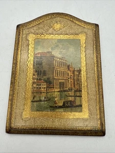 Cuadro díptico florentino italiano vintage sobre madera hecho en Italia #9631 - Imagen 1 de 2