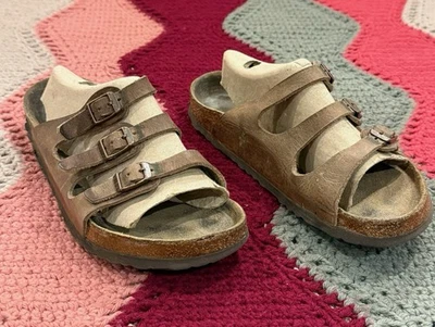 Birkenstock Florida Sandals Women’s 8 EU 38 Soft Footbed Brown Leather Slide - Image 1 of 4