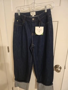 Pantalones de mezclilla para mujer Kate Spade Target tiro alto pierna recta puño ancho talla 2 nuevos con etiquetas - Imagen 1 de 4