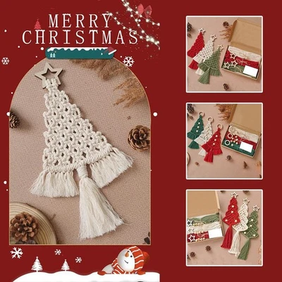 Albero di Natale Macramè Kit Fai da Te per Principianti da Appendere per Decorazioni Festive M9J3 - Immagine 1 di 4