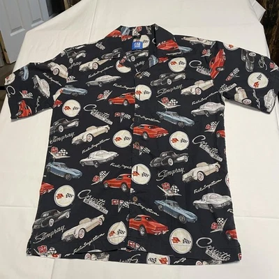 Chevrolet Corvette Stingray Shirt Mens Large Hawaiian Button GM David Carey - Image 1 of 4