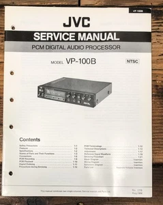 JVC VP-100B PCM Processor Service Manual *Original* - Picture 1 of 1
