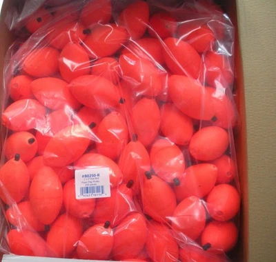 Betts BO250-R 6.3cm Rosso Ovale Galleggiante con Nero Pioli Confezione Da 100 - Immagine 1 di 2