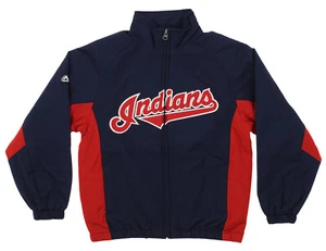 Majestic MLB Youth Cleveland Indians Double Climate Full Zip Jacket - Picture 1 of 6