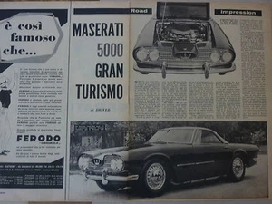 *ARTICOLO VISITA ALLA MASERATI E MASERATI 5000 GT --  1960 - Foto 1 di 1