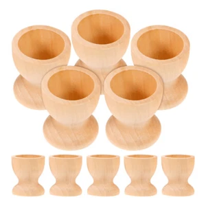10PCS Party Supplies Egg Server Cup Boiled Egg Holder Wooden Egg Stand - Picture 1 of 12