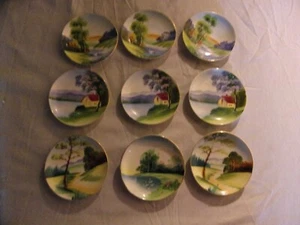 ACME China lotto di 9 piccoli piatti da parete Giappone da collezione 4 pollici - Foto 1 di 3