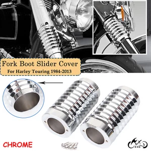 Chrome Fork Slider Covers For Harley Touring Electra Street Tri Glide Softail US - Picture 1 of 18