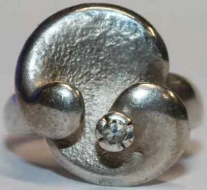 C0487 - 925er Silber Ring mit klarem Stein - Bijou Jeunesse Günthner Schmuck - Bild 1 von 7