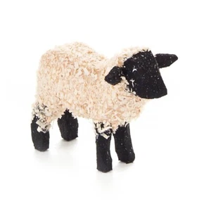 Wooden German Figurine Standing Sheep Black Face Hand Carved - Picture 1 of 2
