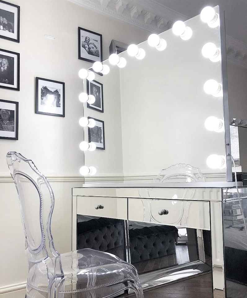 NICHES Hollywood Mirror Makeup XL 100cm Lights Up 15 LED Dimmable Bulbs