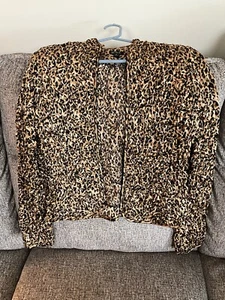 MSK Jacket Women's Size S Leopard Print Sexy Sequined Designer Embellished - Picture 1 of 5